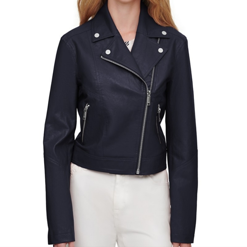 DKNY Cropped Moto Jacket size: xs